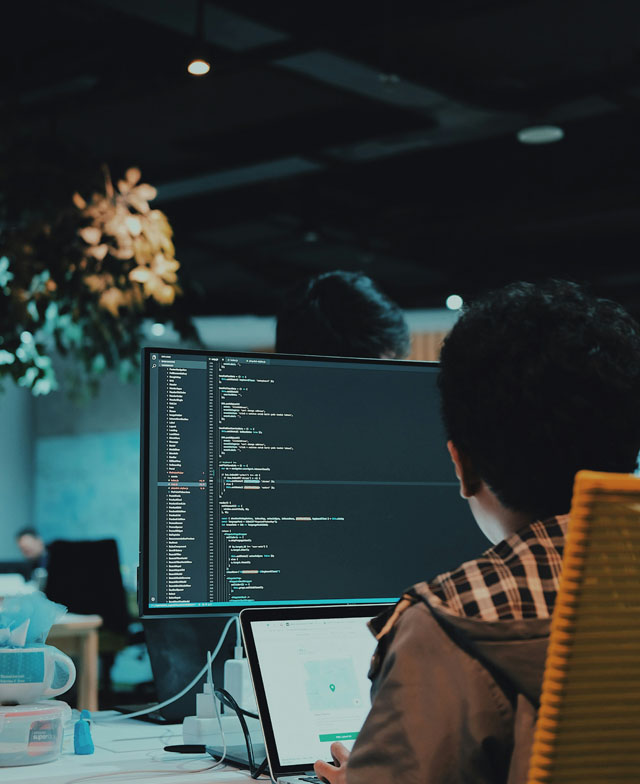 Software engineer developing an application