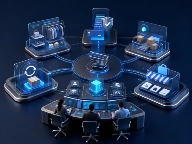 Technology visual representing the SellerOS ecommerce platform