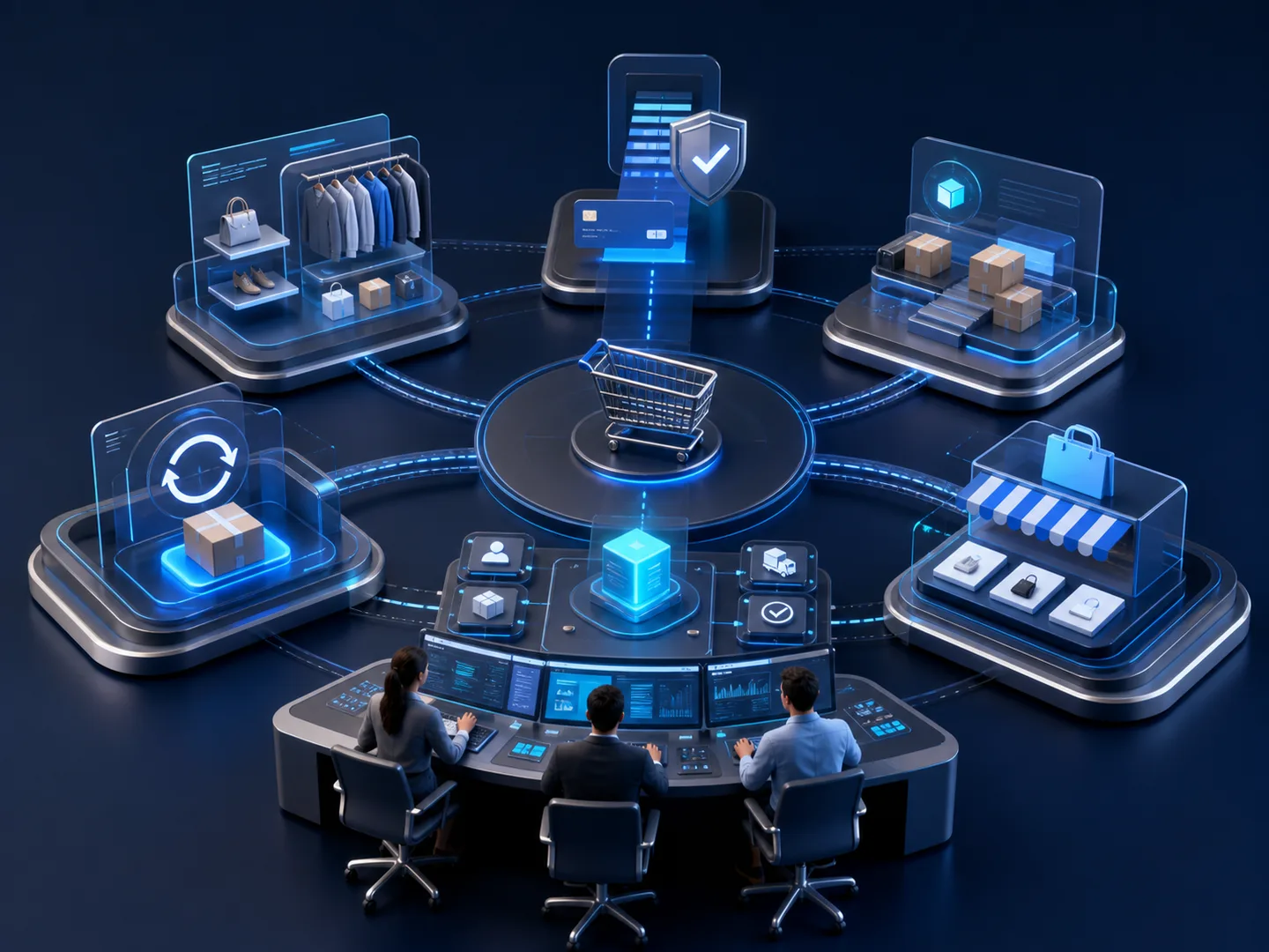 Digital commerce illustration